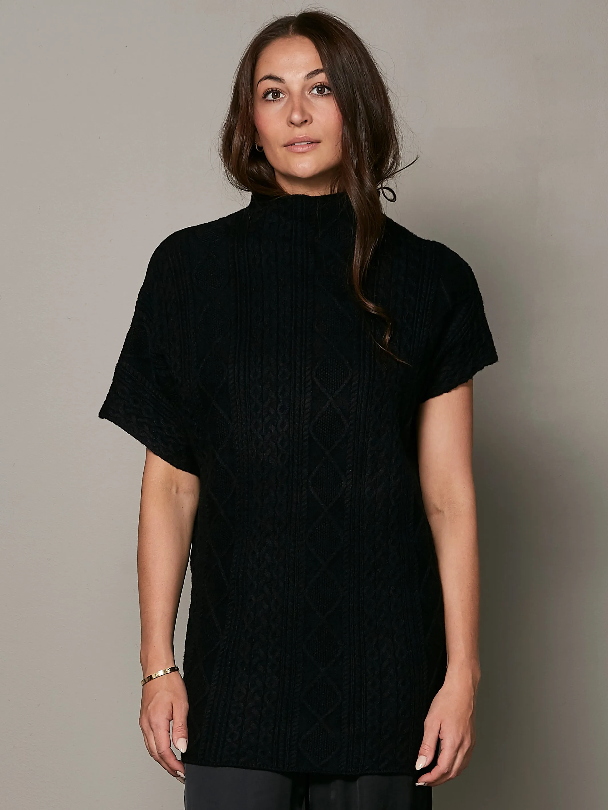 VILNA striped tunic - Black