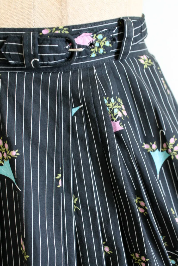 Vintage 1950s Novelty Print Full Skirt