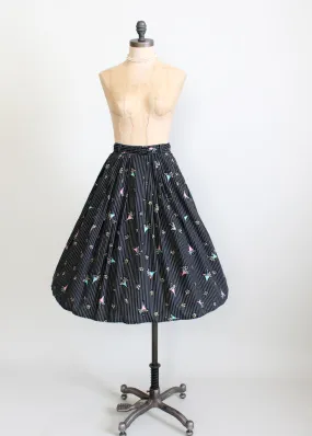 Vintage 1950s Novelty Print Full Skirt