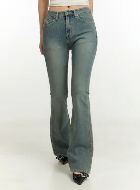 Washed Low Rise Bootcut Jeans CU426