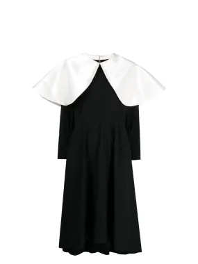 White Cape Collar Dress