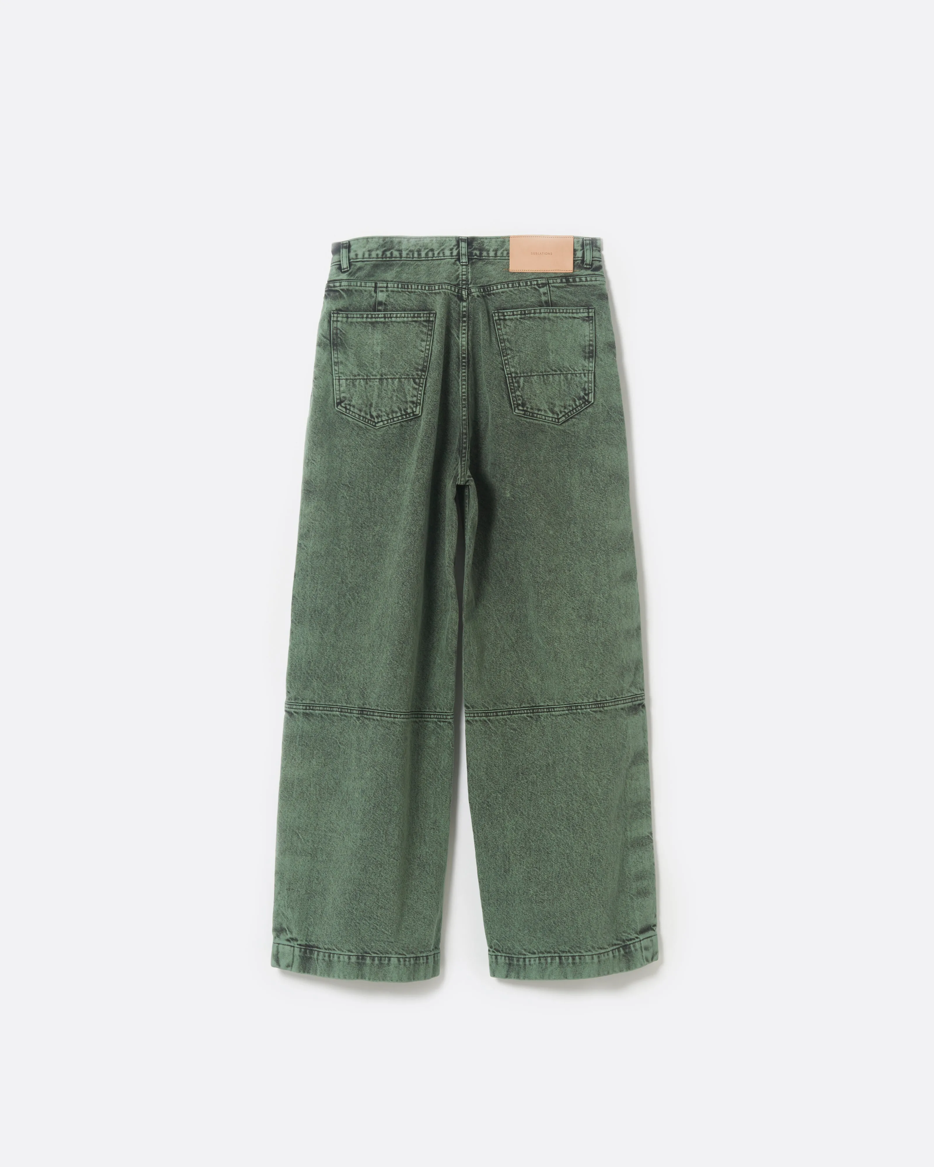 WIDE SEAM DENIM BAGGY PANTS .11 【FADE GREEN】