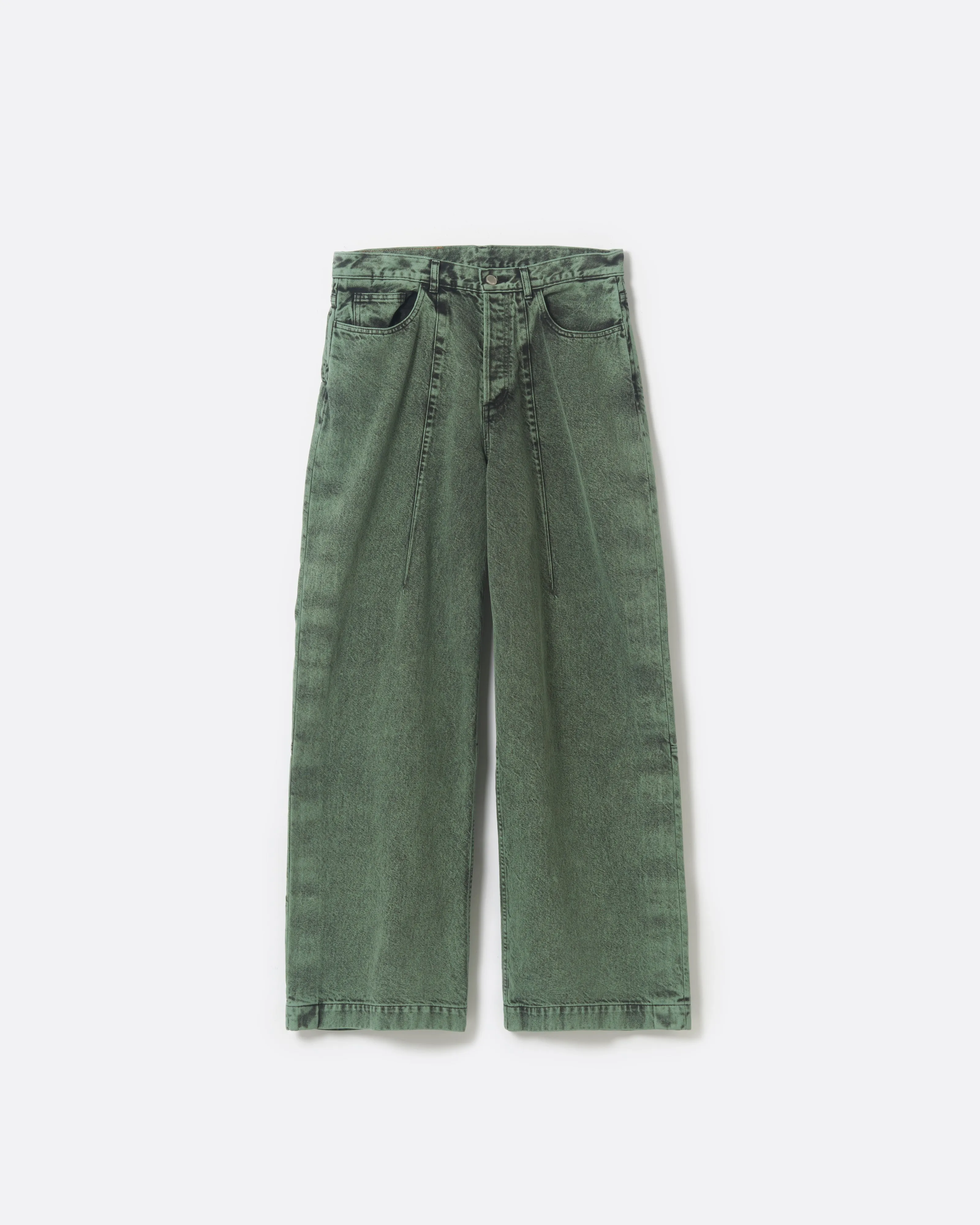 WIDE SEAM DENIM BAGGY PANTS .11 【FADE GREEN】