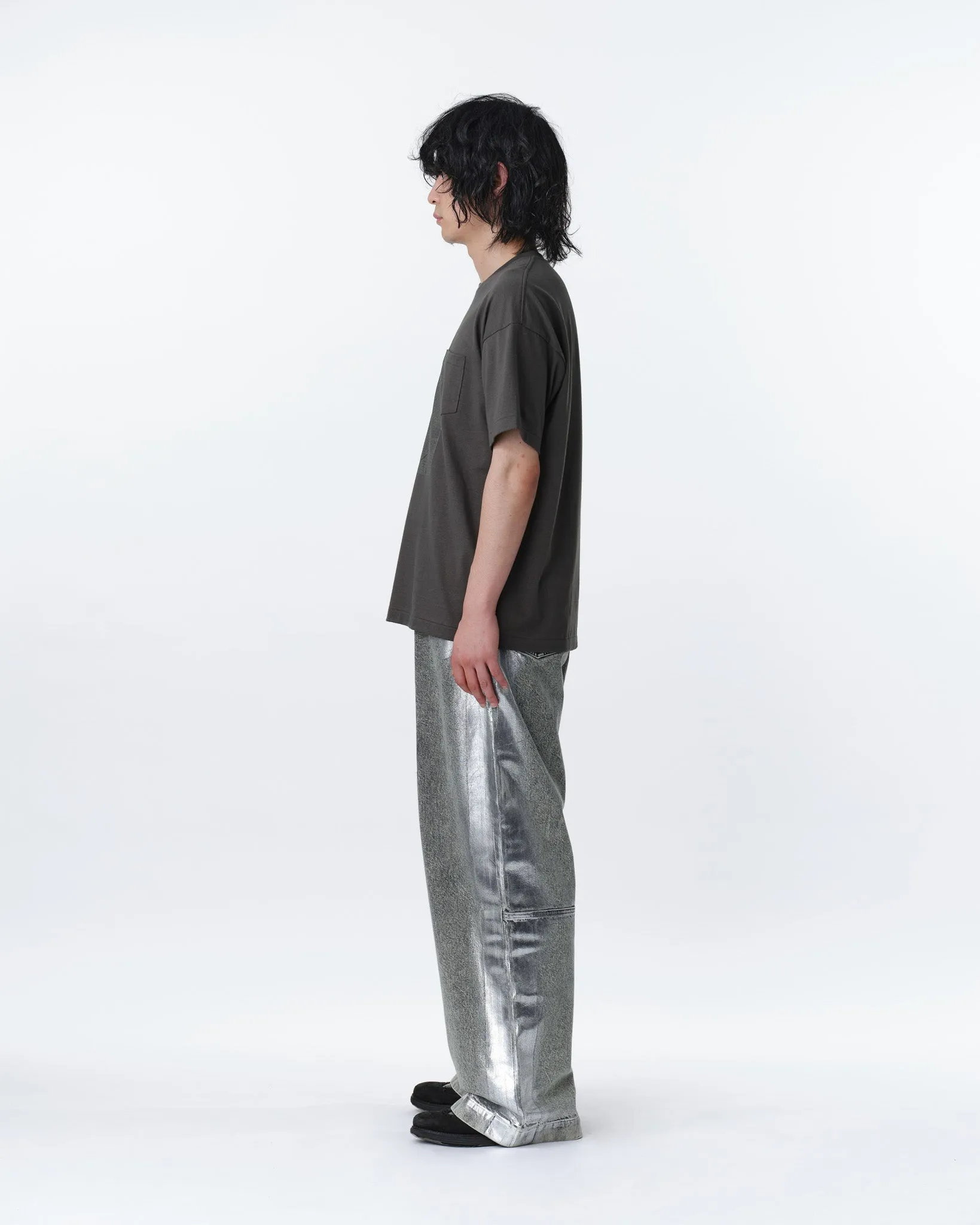 WIDE SEAM DENIM BAGGY PANTS .11 【FOILED LUNA WHITE】