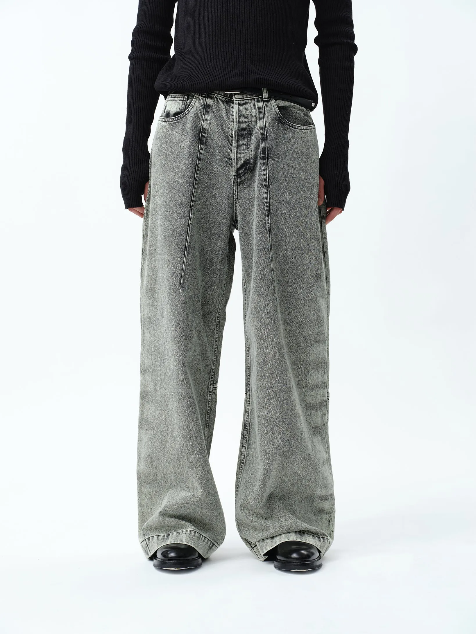 WIDE SEAM DENIM BAGGY PANTS .11 【LUNA WHITE】