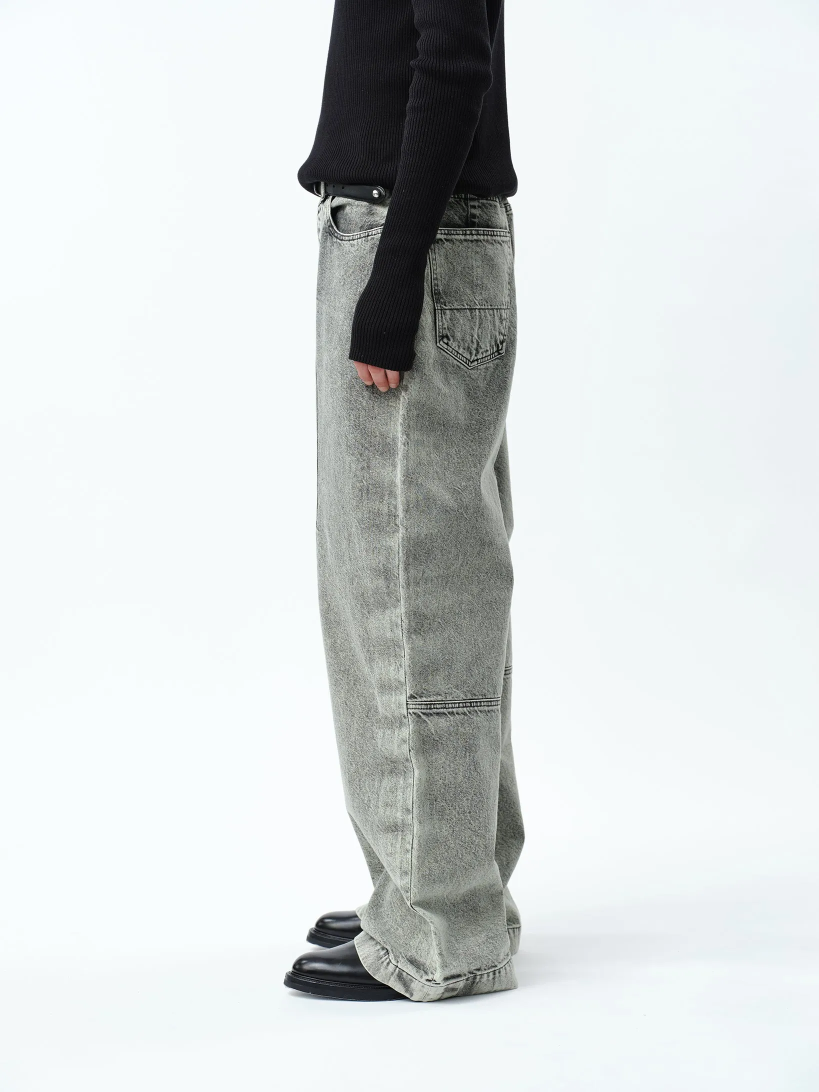 WIDE SEAM DENIM BAGGY PANTS .11 【LUNA WHITE】