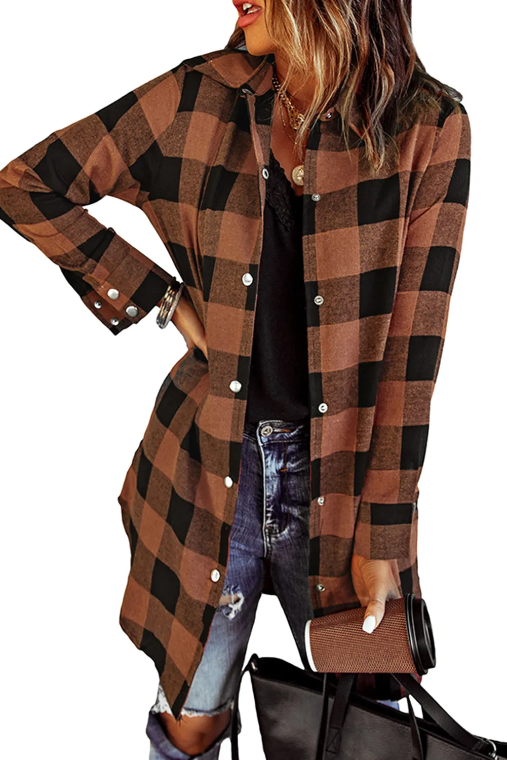 willow plaid shirt coat