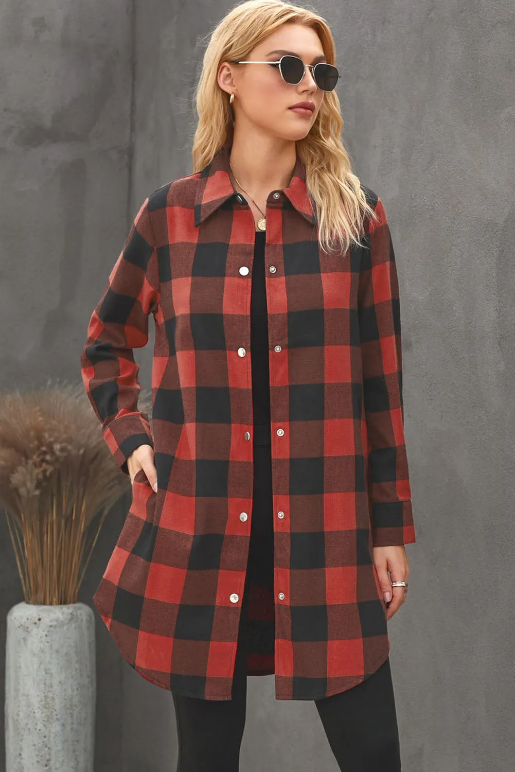 willow plaid shirt coat