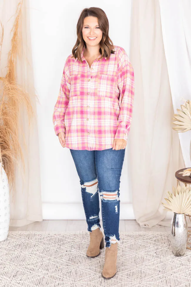 Wishing On Forever Pink Plaid Shacket FINAL SALE