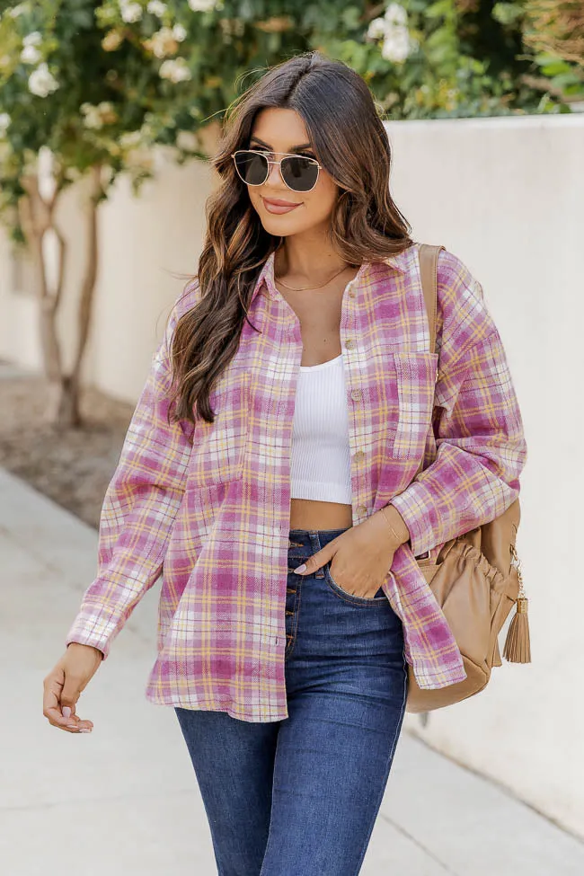 Wishing On Forever Pink Plaid Shacket FINAL SALE