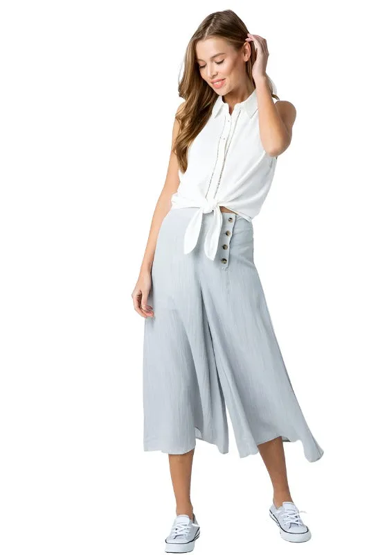 Woven washed culote pant