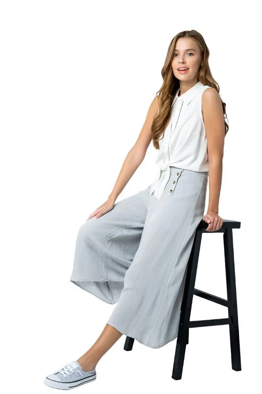 Woven washed culote pant