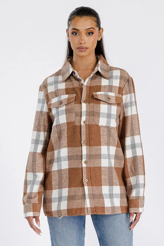 Your Boyfriend's Oversized Soft Flannel Shacket