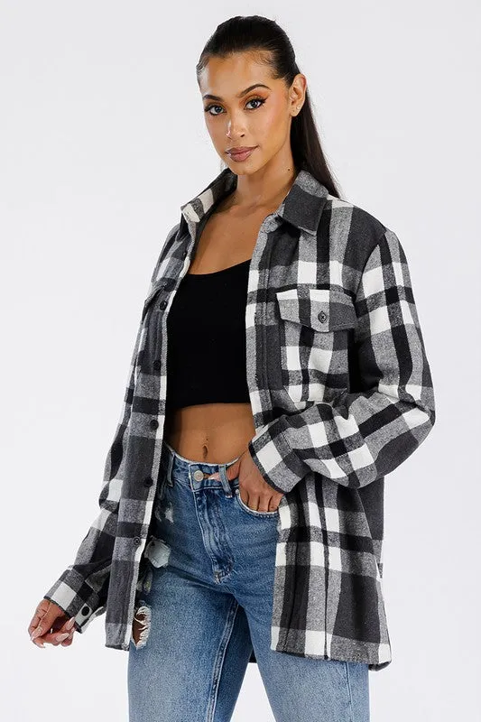 Your Boyfriend's Oversized Soft Flannel Shacket