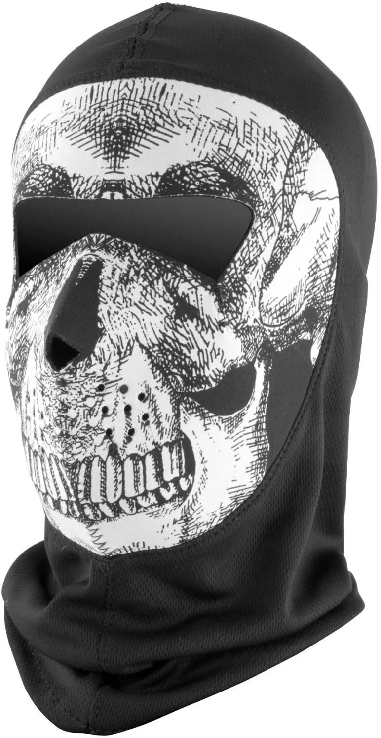 ZanHeadgear WBC002NFME Extreme Coolmax Balaclava Full Mask Black and White Skull