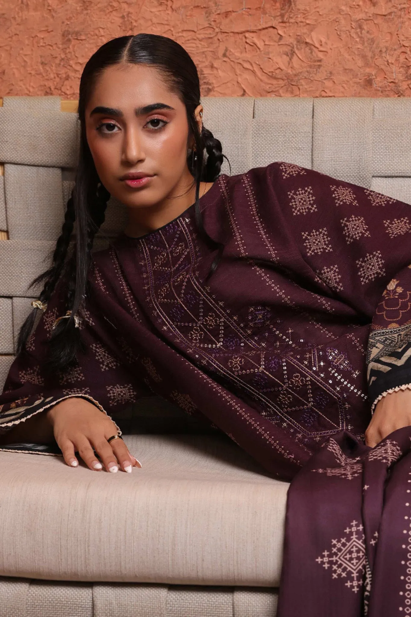 Zellbury Stitched 2 Piece Khaddar Winter Collection'2024-WPW-454